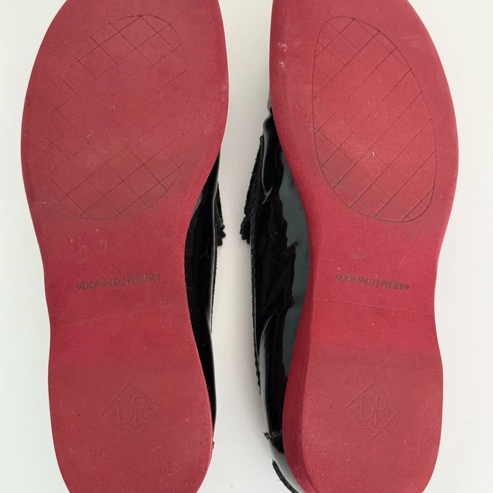 Donald Pliner Sport Shoes Womens  Size 9 Loafers Black Shiny Ursola Slip On - Picture 8 of 9